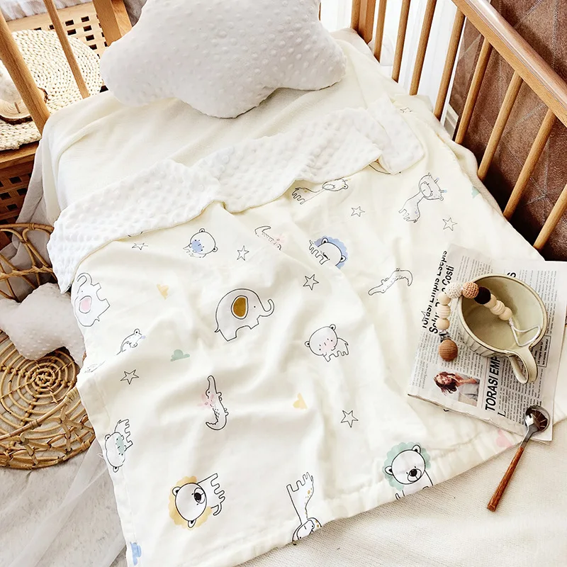 Fluffy Variation Print Baby Size Minky Throw Blanket Custom Pattern Design For Winter