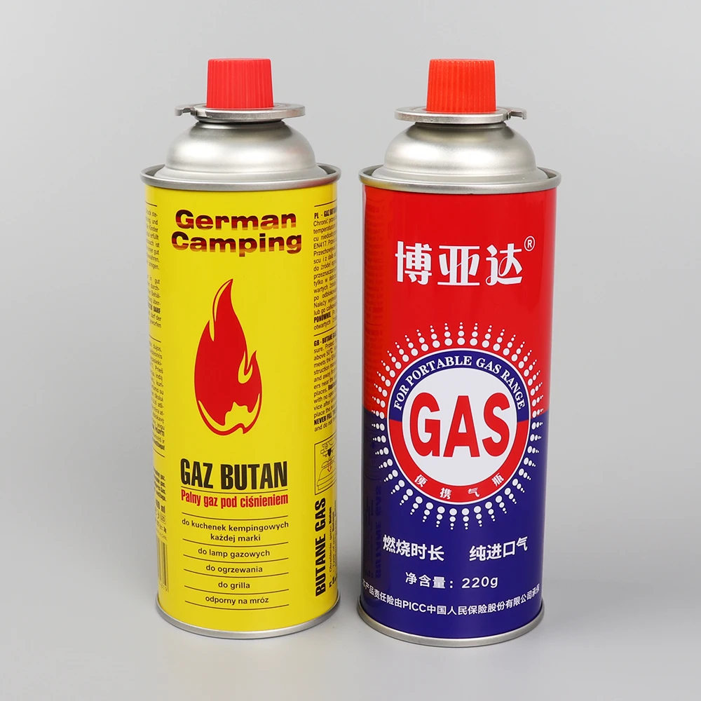 Straight Wall Type Butane Gas Can Tinplate Can with Offset Printing