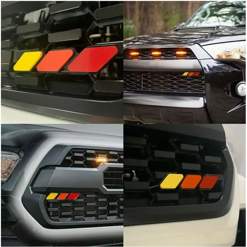 ABS 3 Colors Grille Badge Emblem For Toyota TRD Tacoma Tundra 4Runner Highlande Rav4 Strip Of Air Inlet Grille Auto Accessories
