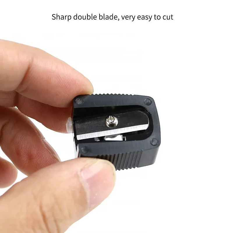 Customized portable manual plastic eyebrow pencil sharpener with cover cosmetic pencil sharpener
