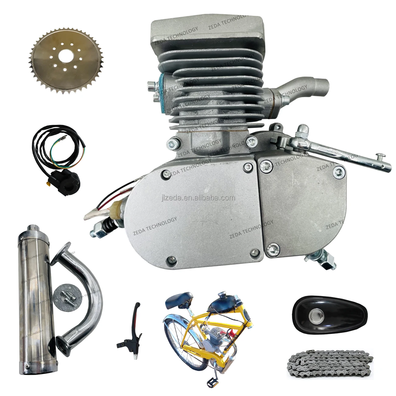 YD100 2 stroke 4 stroke 100cc 80cc 60cc motorized bike engine beach cruiser motor