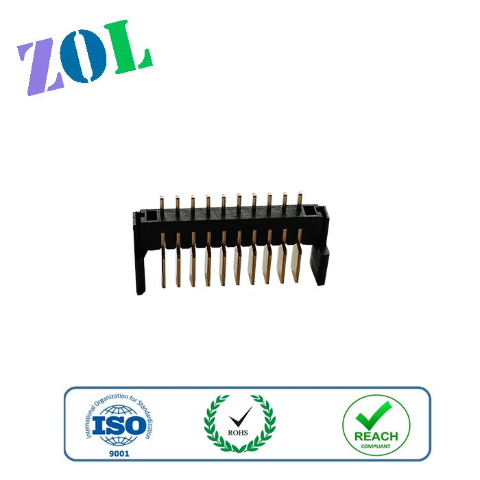 2.0mm pitch 16 pins right angle dip  type male battery connectors with harpoon