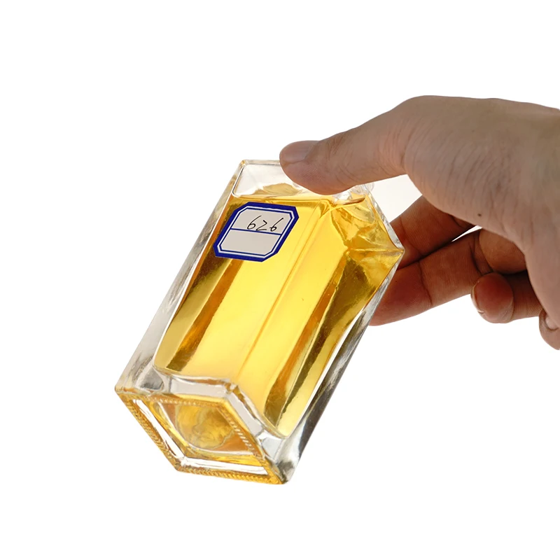 Wholesale 50ml Mini Square Liquor Bottles Empty Whisky Wine Glass Bottle with Screw Cap