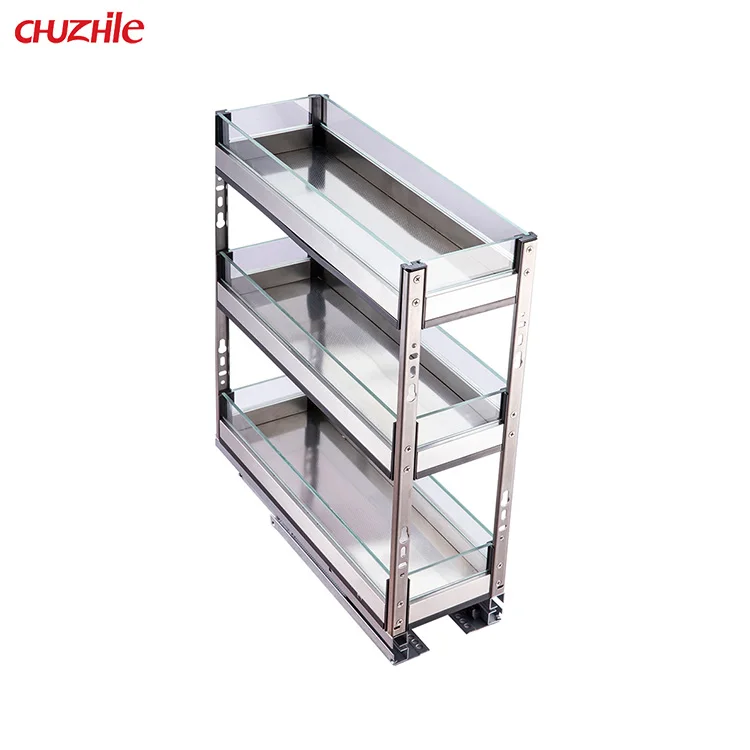 Мягкое закрытие 200 мм/300 мм/350 мм/400 мм ширина стеклянный кухонный шкаф из нержавеющей стали выдвижная корзина ящик корзина