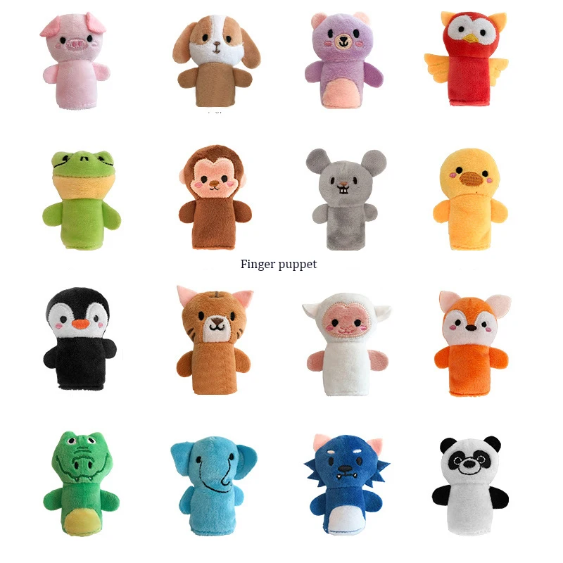 Factory Customize Animal Hand Puppets Plush Education Learning Puppet Toy and Finger puppet Toy