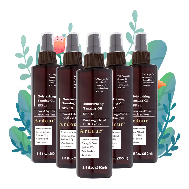 tanning oil spray Moisturizing UVA/UVB Sunscreen Tanning Oil Dark Self Tanner skin Correcting SPF 15 Moisturizing Tanning Oil