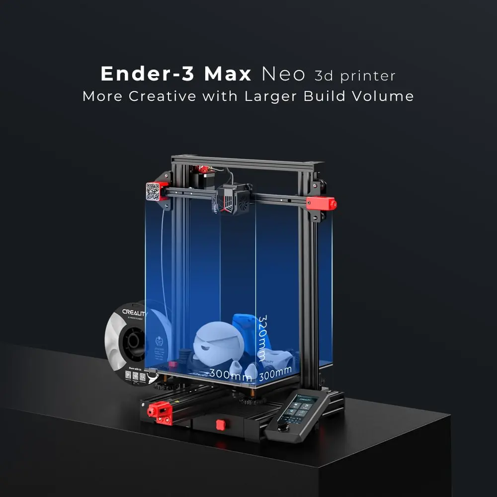 Creality Wholesale Ender-3 Max Neo Large Print Size 300*300*320mm Auto Leveling Dual Z-axis Upgrade Metal Extruder 3D Printer