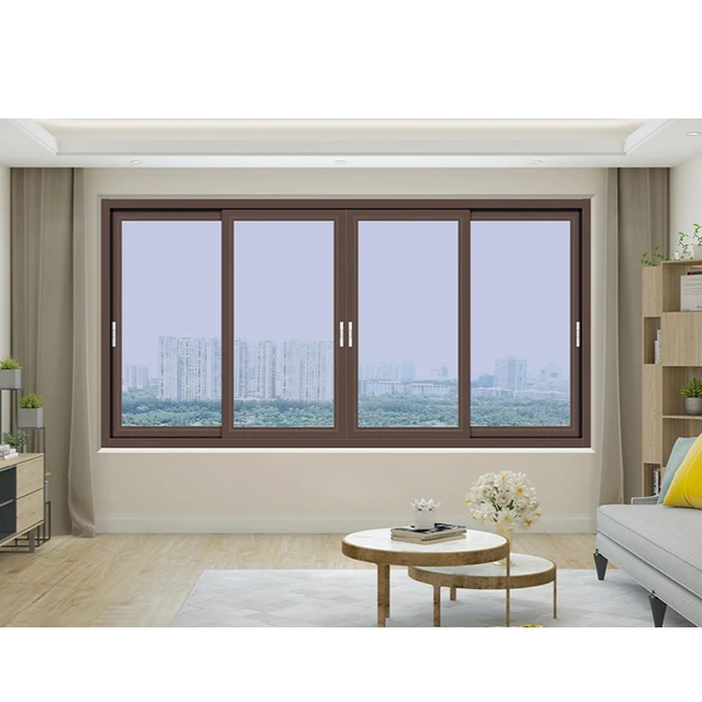 Factory Direct Price Aluminium Living Room Sliding Window with Hollow Profile and Tempered Glass window for house