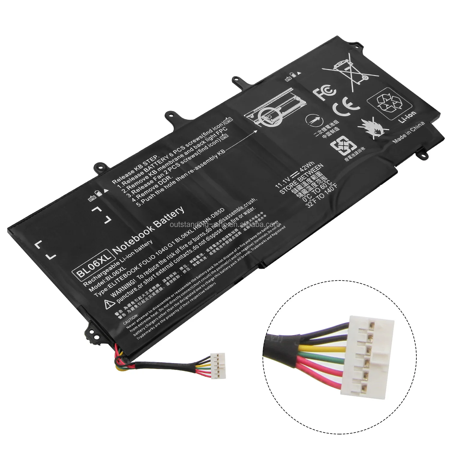 Laptop rechargeable battery for HP BL06XL HSTNN-DB5D HSTNN-W02C 722236-2C1 Elitebook 1040 Folio 1040 G1 1040 G2