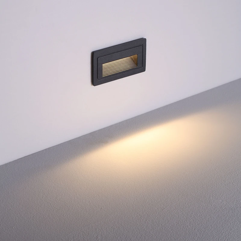 PASSUN exterior lighting waterproof ip65 aluminum wall recessed 84x84mm square led step light