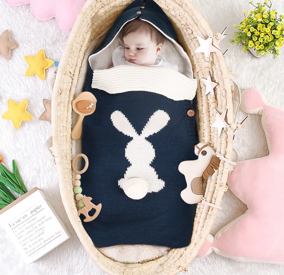 Winter Knit Envelope Newborn Kids Pajama Stroller Sleeveless Sleeping Sack Baby Sleeping Bags