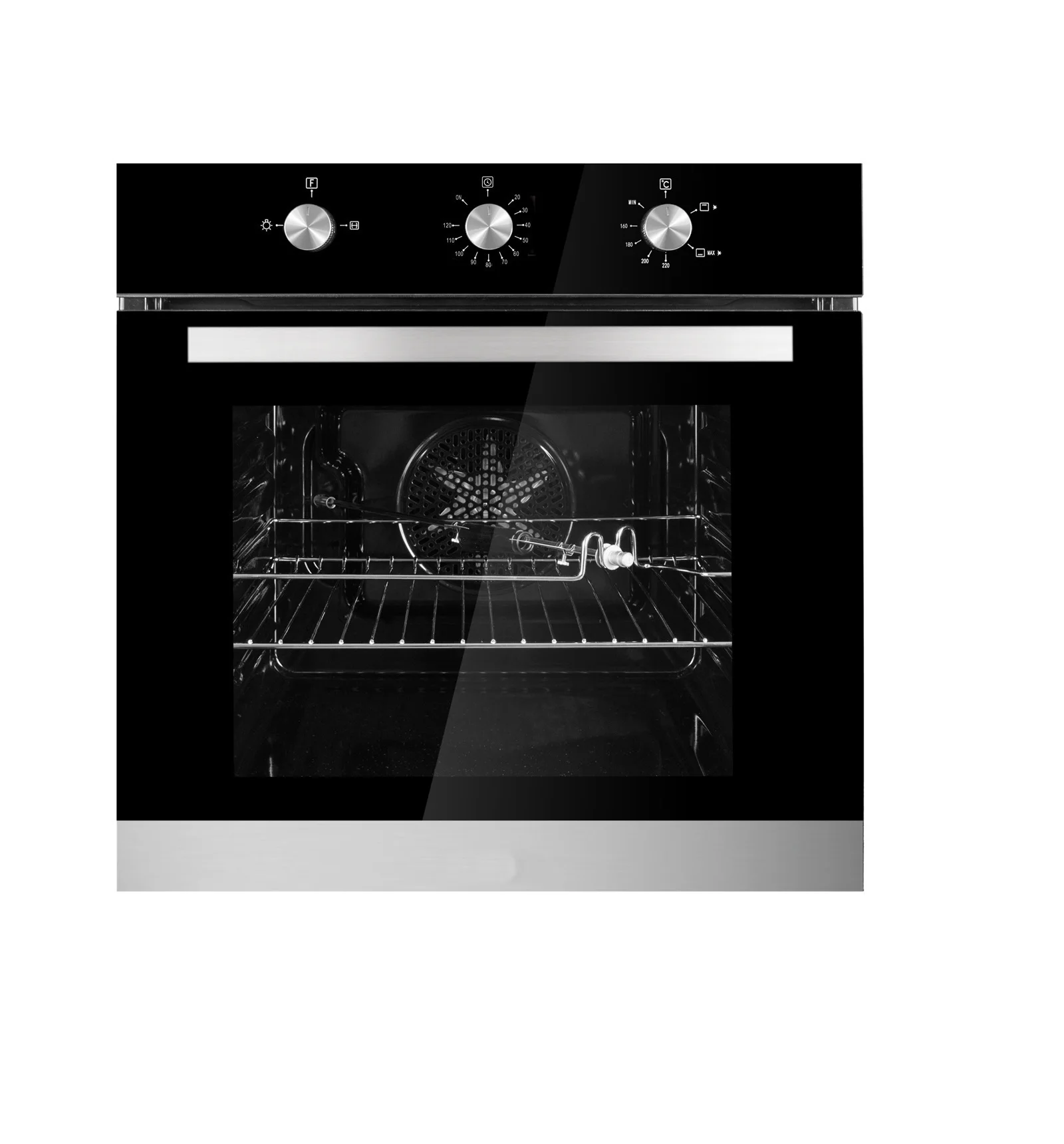 Retro Built In Electric Oven Electric Pizza Oven Ivory Glass Door Home Cooking Bread Ceramic Oven For Home Kitchen Appliances