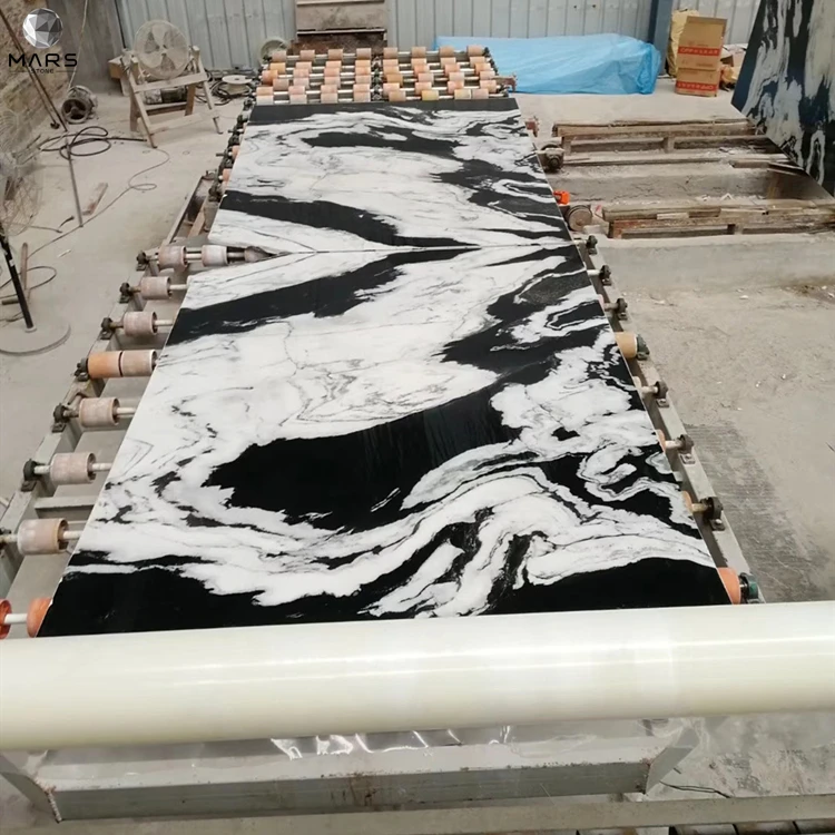 Cheap China Panda White Marble Bookmatch Stair