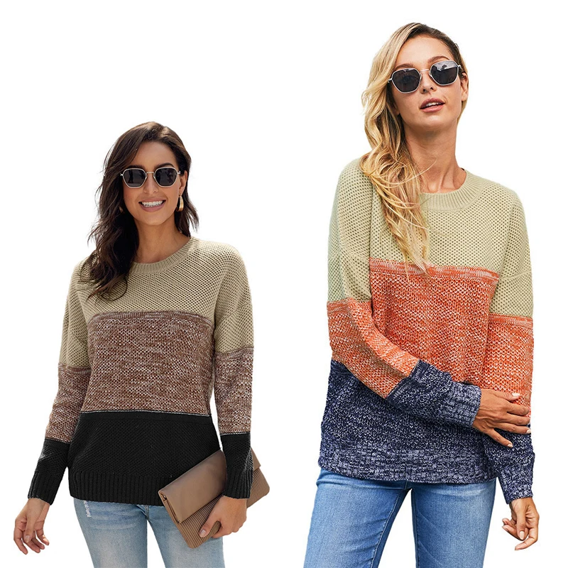 Высокое качество, Новое поступление, из 1 предмета, комплект со свитером для женщин со вставками и дизайн с длинным рукавом, для осени