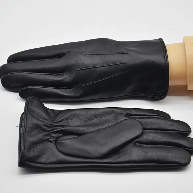 Direct Factory Winter Warm black grey touch screen Cabretta Men Leather Gloves