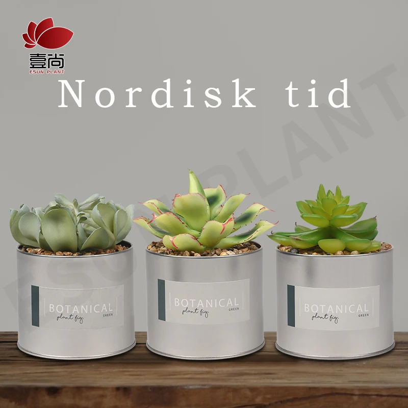 Fake Plant Factory Direct Mini Artificial Plant In Iron Pot For Home Decoration ES0265