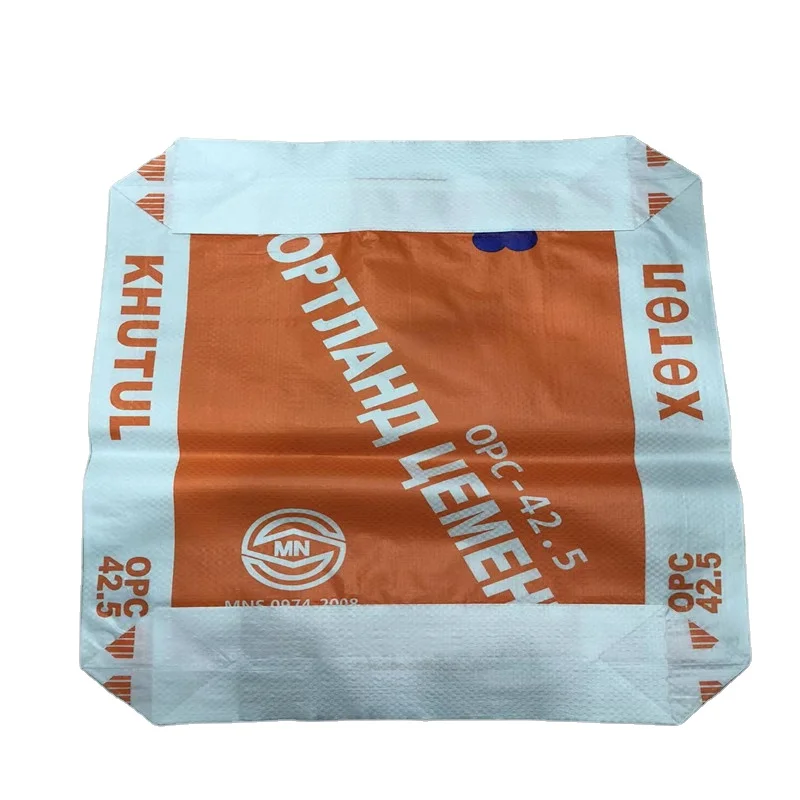 cement wall putty tile glue packing plastic polypropylene woven ad star valve bag 50kg