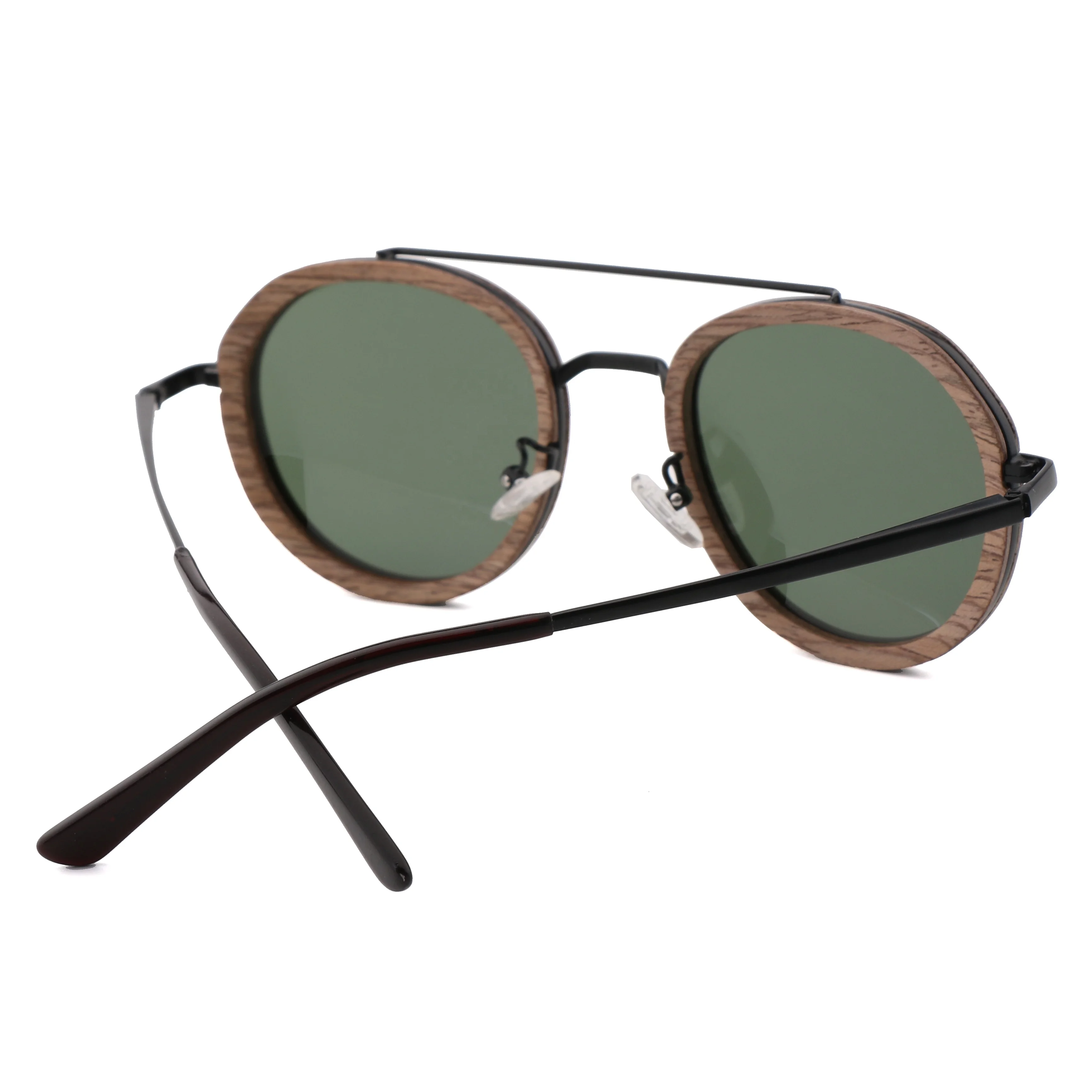 FWM364S Wooden polarized sunglasses uv400  metal sunglasses timber solar glasses