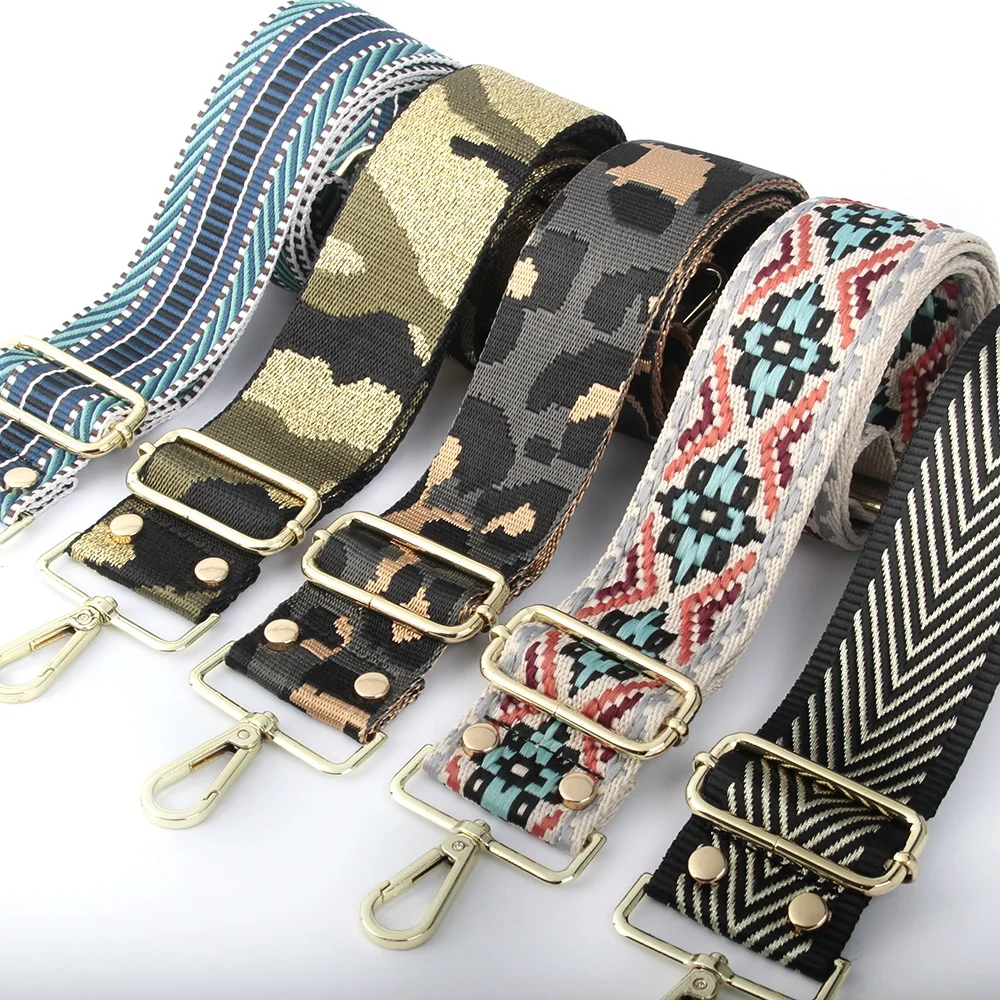 Fashion Crossbody Purse Straps New Arrival Stud 5cm Wide Nylon Bag Strap Replacement Guitar Style Shoulder Handbag Straps