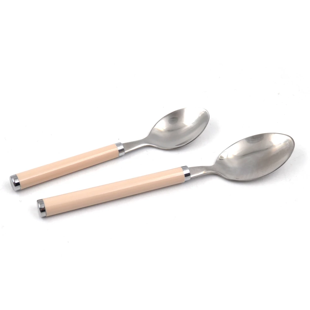 Metal Stainless Steel 4PCS fork spoon knife coloured plastic handle New design flatware set party use plastic handle cutlery