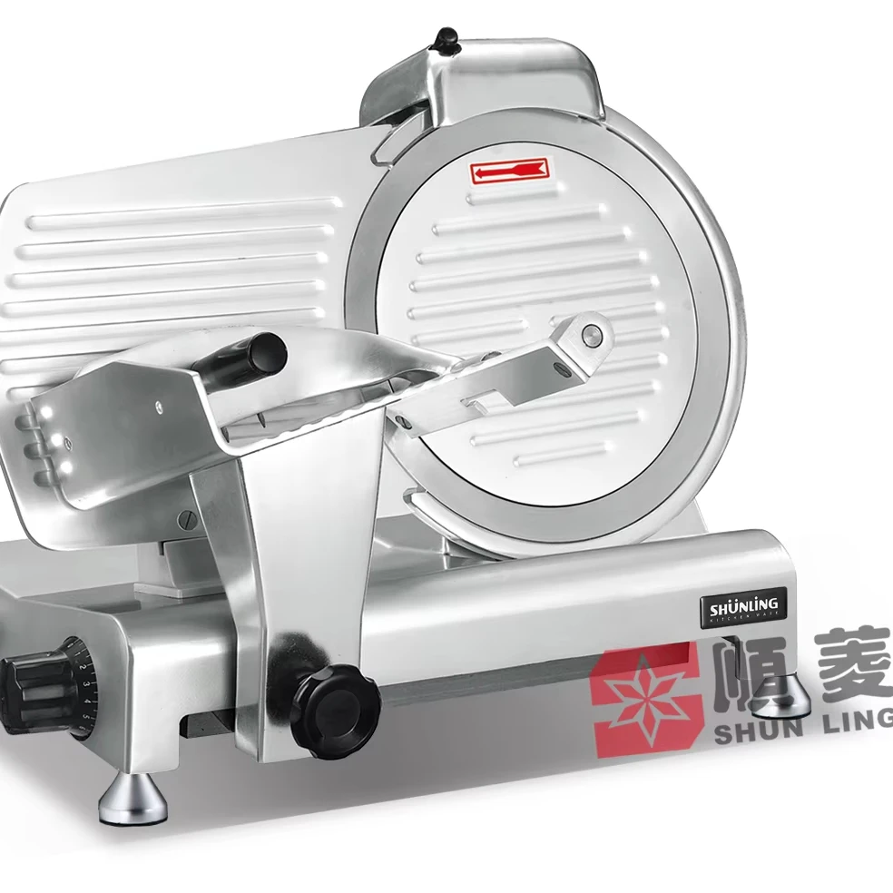 Shunling 250es-10 Mini Electric Meat Slicer Semi-Automatic 220V for Food Shops and Farm Industries for Cutting Frozen Meat
