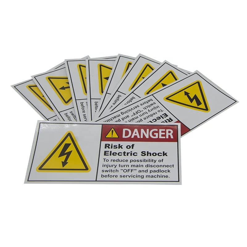 custom operational operating instructions warning labels sticker for machinery