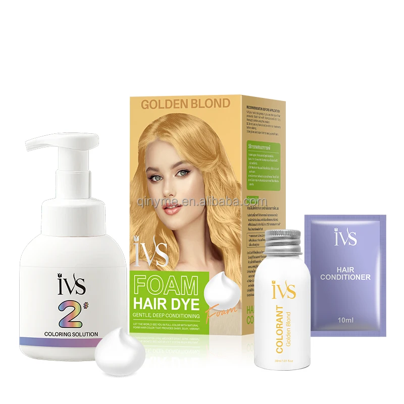 IVS OEM Semi Permanent Pink Hair Color Shampoo Foam Bubble Color Hair Dye