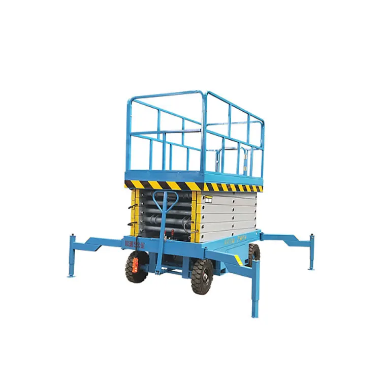 Rise 8 meters load 500KG Mobile scissor lift platform, electric hydraulic aerial work vehicle, vehicle-mounted fully self-propel