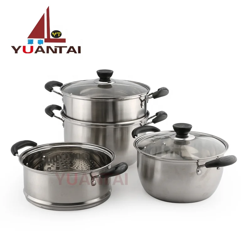 High Quality Stainless Steel Food Steamer Cooking Pot Cookware Soup Stock Pots