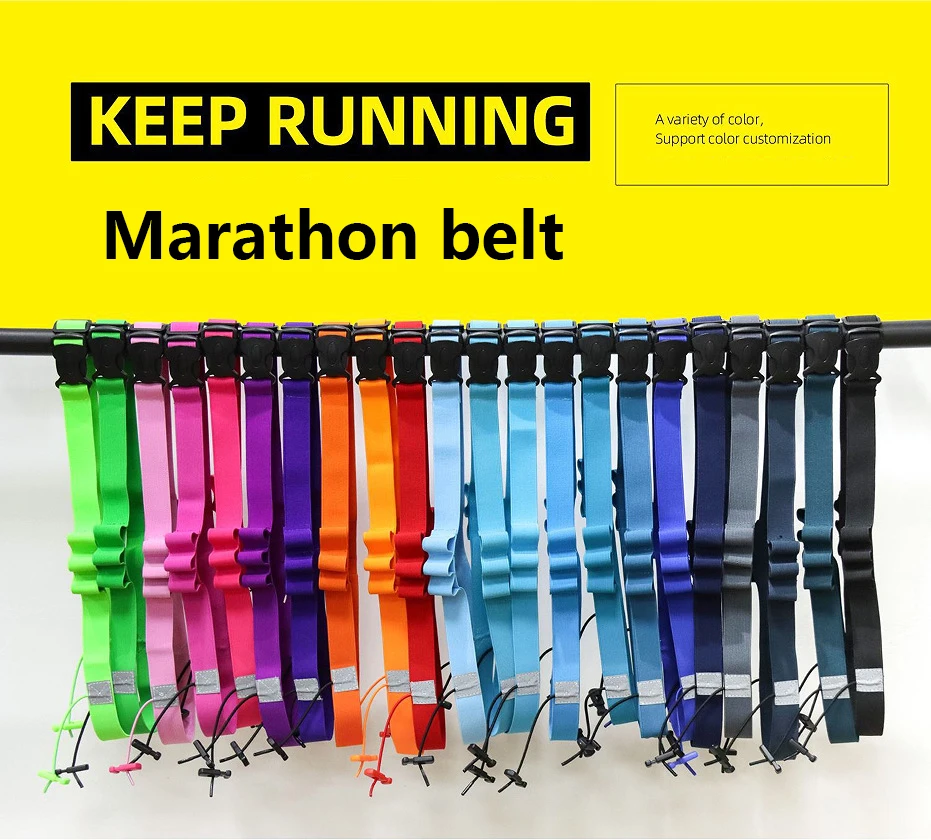 High quality Customizable Marathon Running Belt Race Number Belt Triathlon Energy Gel Holder Belt Factory Mass Production