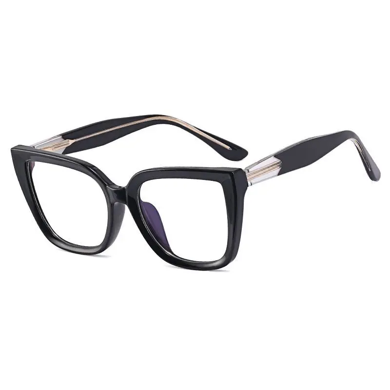 New Design Trendy Fashion Big Frame Ladies TR90 Glasses Frame Blue Light Optical Eyeglasses
