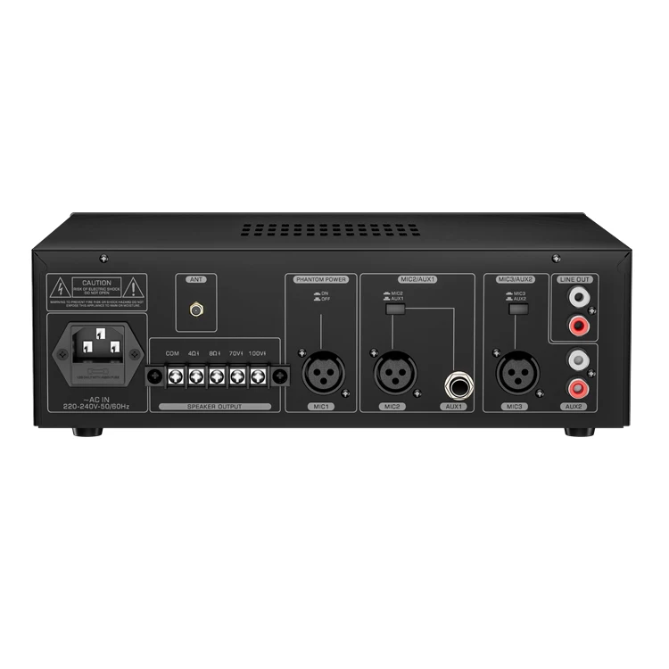 XIDLY 80Ohms Output Loads Multi Zone Public Address Amplifier Mp3 Bt/Usb Mixing Amplifier