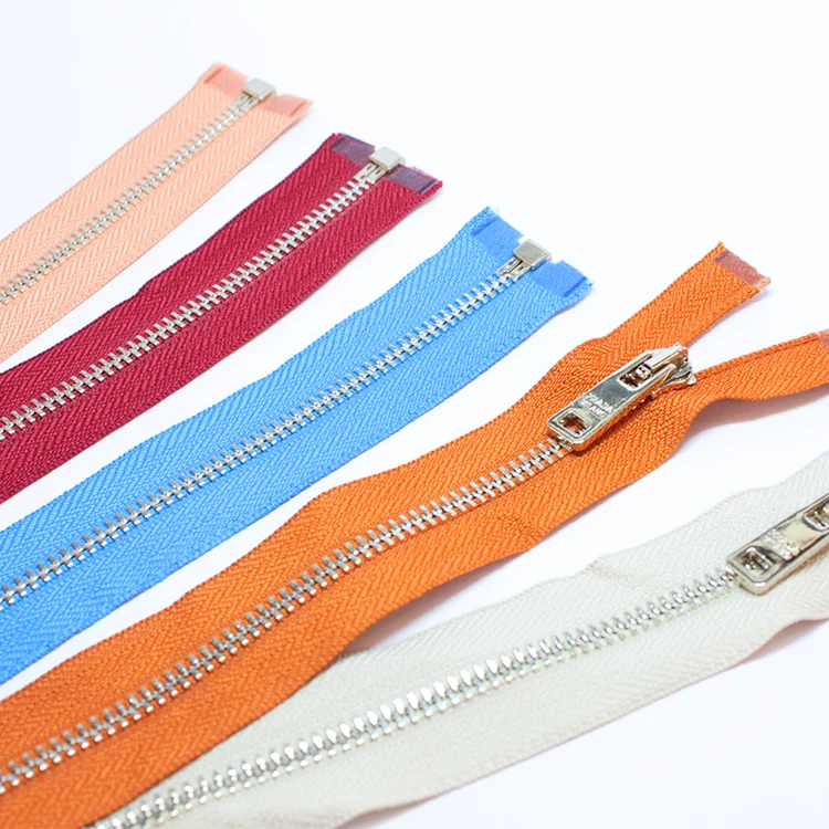 Cutomized factory high quality #5 open-end metal zipper long chain  finished teeth metal Open end zip zipper