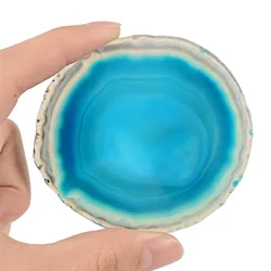 Wholesale Natural Slate Coaster Slices Stone Agate Coaster Set Cup Coaster Dye Agate Slice