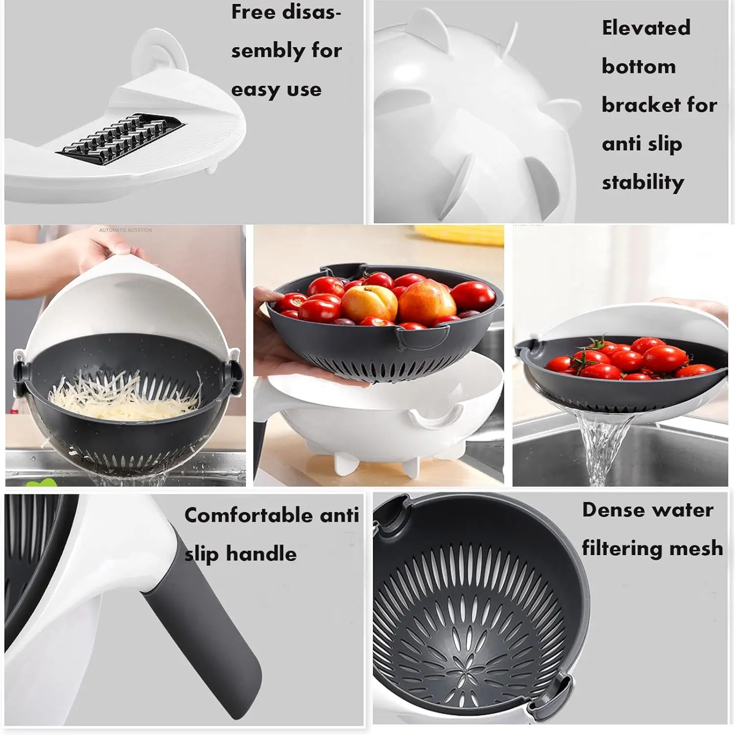 Multifunctional manual vegetable slicer 9 in 1 vegetable fruits cutter Kitchen chopper with Drain Basket