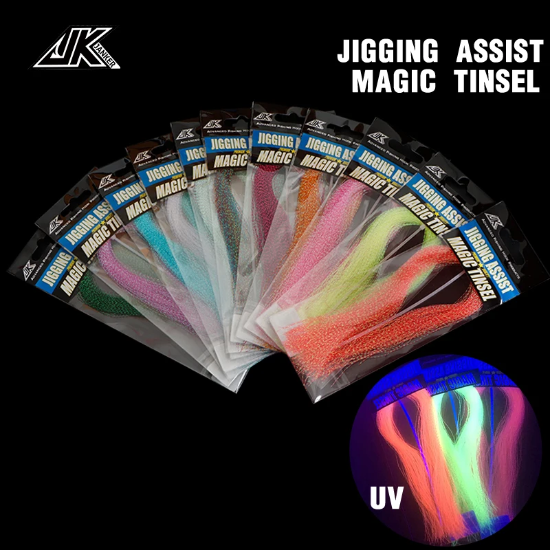 JK MAGIC TINSEL Glow Fishing Line Fly Fishing Thread Strand String Line Tying DIY Crystal Flash Line