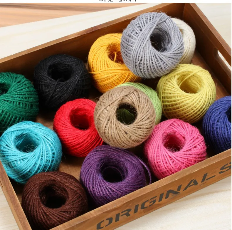 Jute Twine 2 Ply 8 Colors for Artworks and Gift Wrapping String Crafts Gift Twine 30 meters Per Roll