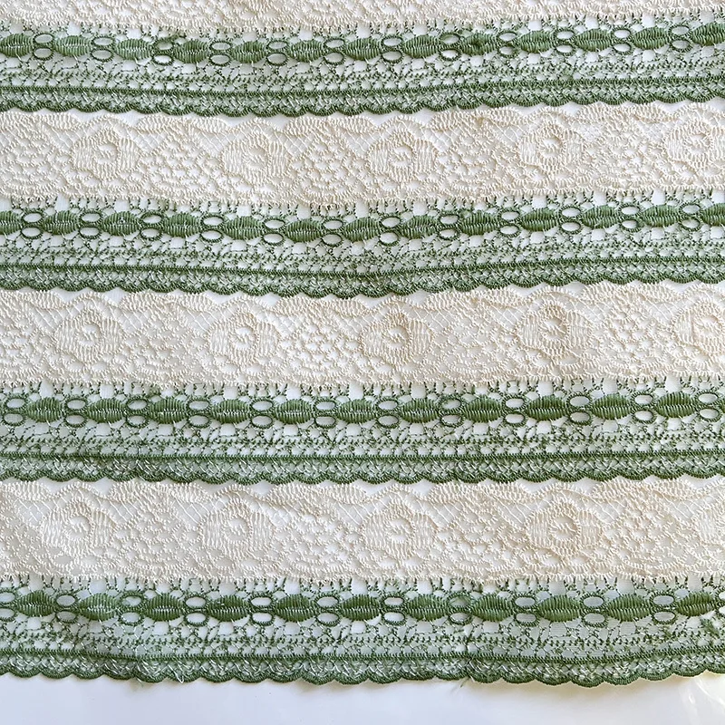 Wholesale striped mesh embroidery fabric Cotton lace mesh lace embroidery dress fabric lace embroider for dresses and so on