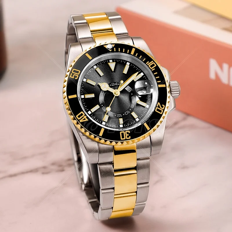 High Quality Famous Brand Design Stainless Steel Strap Luxury Watch Men with Calendar