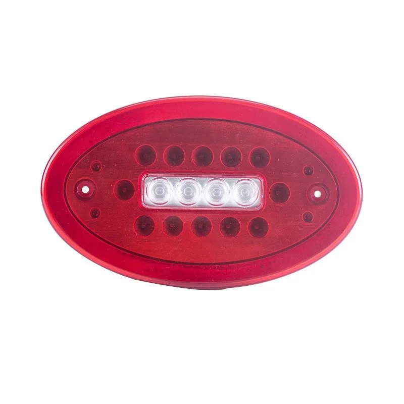 led 10 inch oval red/white/amber stop turn tail signal backup lamp for truck dot