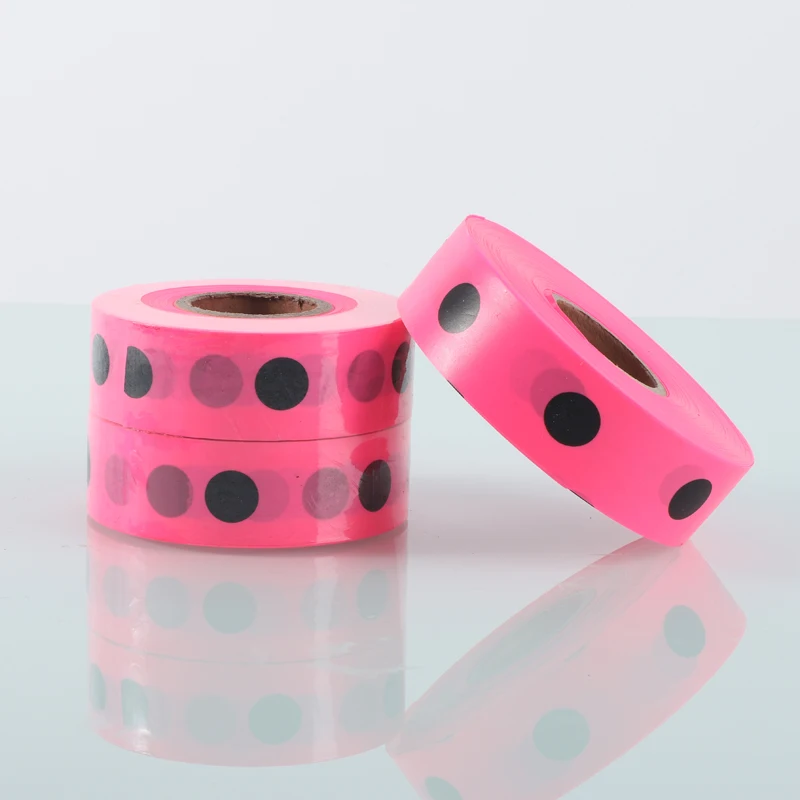 Pink Non Adhesive Marking Tape Standard Flagging Tape For Marker Decoration Trees Survey