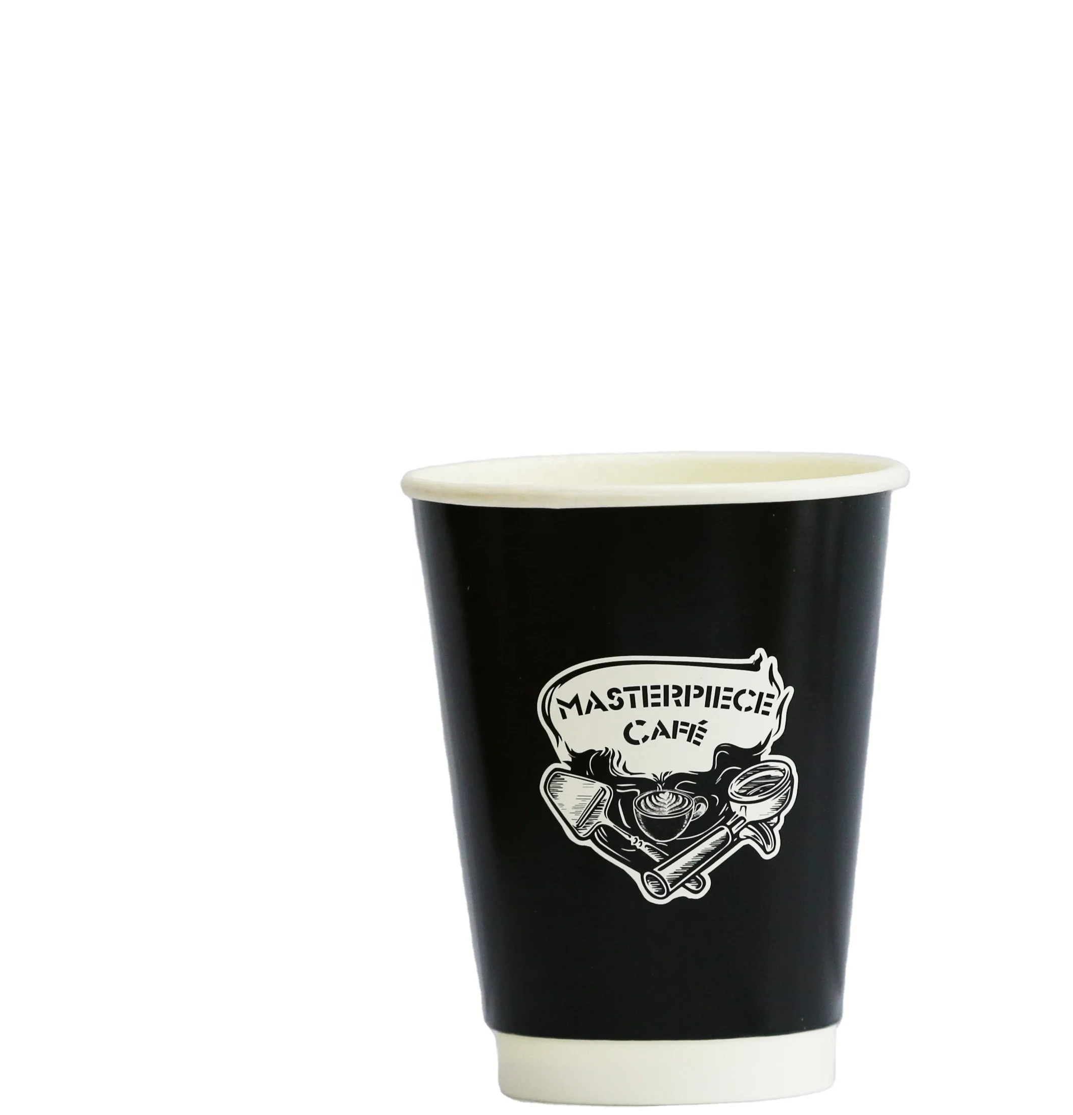 Custom Printed 4oz Biodegradable Double Wall Hot Coffee Paper Cup with Lid Degradable PLA Wholesale Disposable for Tea Water