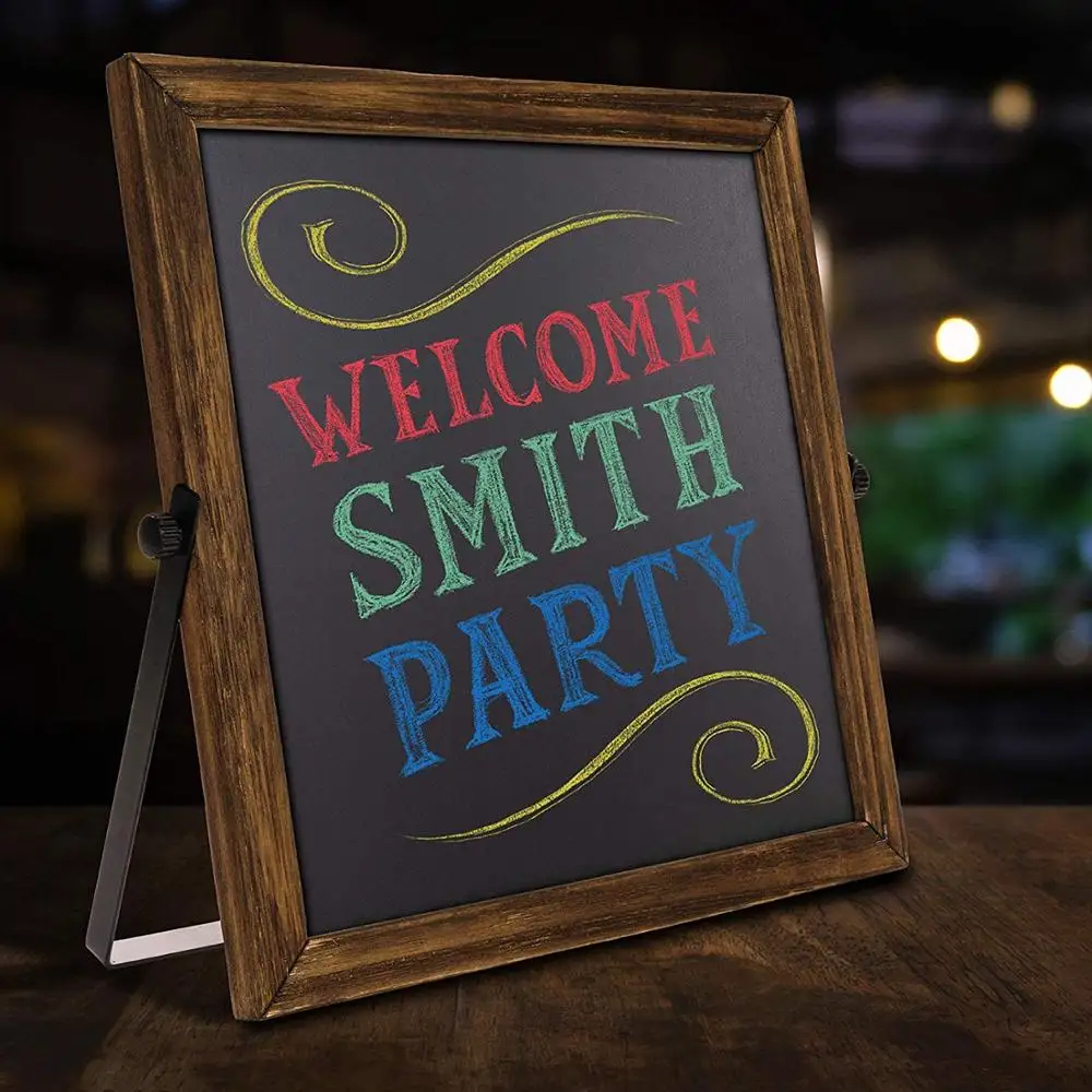 Rustic  Wooden Frame Chalkboard Sign with Adjustable Stand
