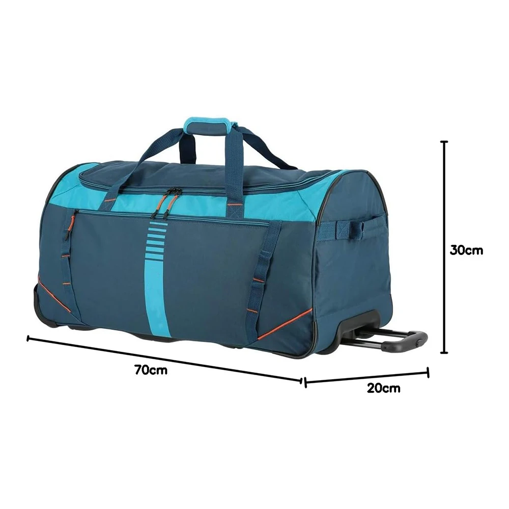 Unisex 86L Nylon Oxford Trolley Luggage Bag Cool Design Wheeled Multi-Pocket Zipper Closure Durable Large Custom Travelers