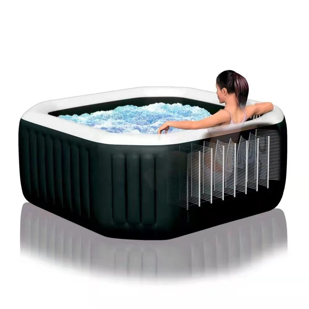 Intex 28458 Inflatable PureSpa Jet & Bubble Deluxe Hot Tub Outdoor Above Ground Massage Swimming Spa Pool  Set