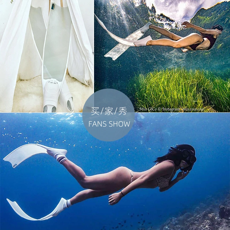 2021 Newest free goddess long webbed customized swimming fin fiber glass pure carbon fiber surf fin feet men scuba diving fins