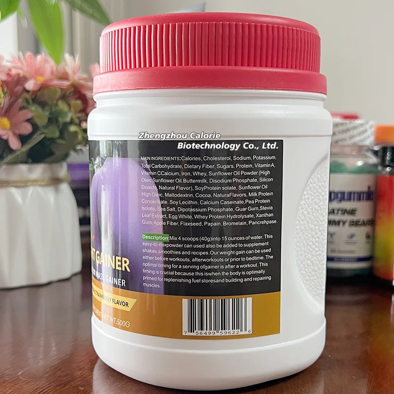Private Label Mass Gainer Powder OEM Customized Sport Support Weight Gainer Protein Powder