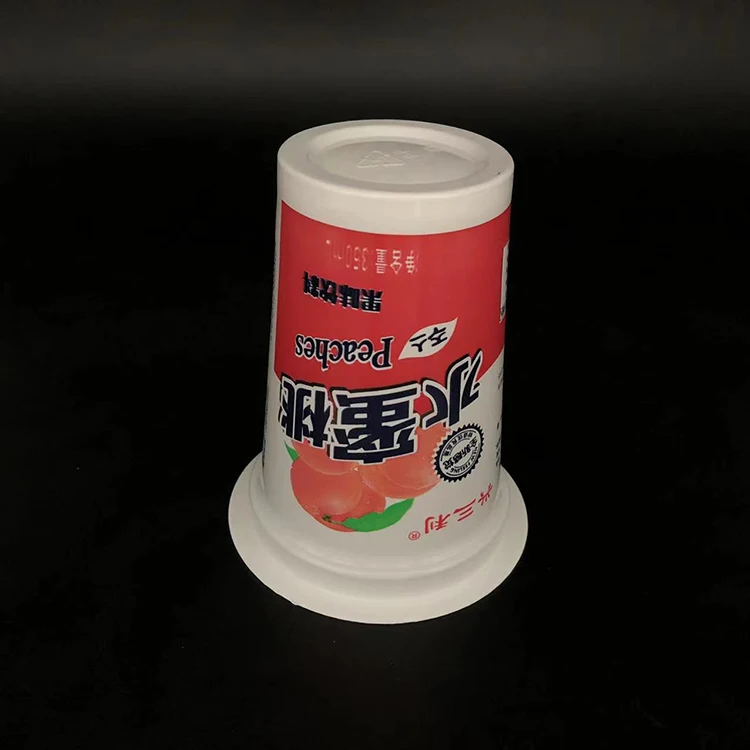 330ml 350ml Plastic yogurt cup juice beverage cup with aluminium foil heat seal lid