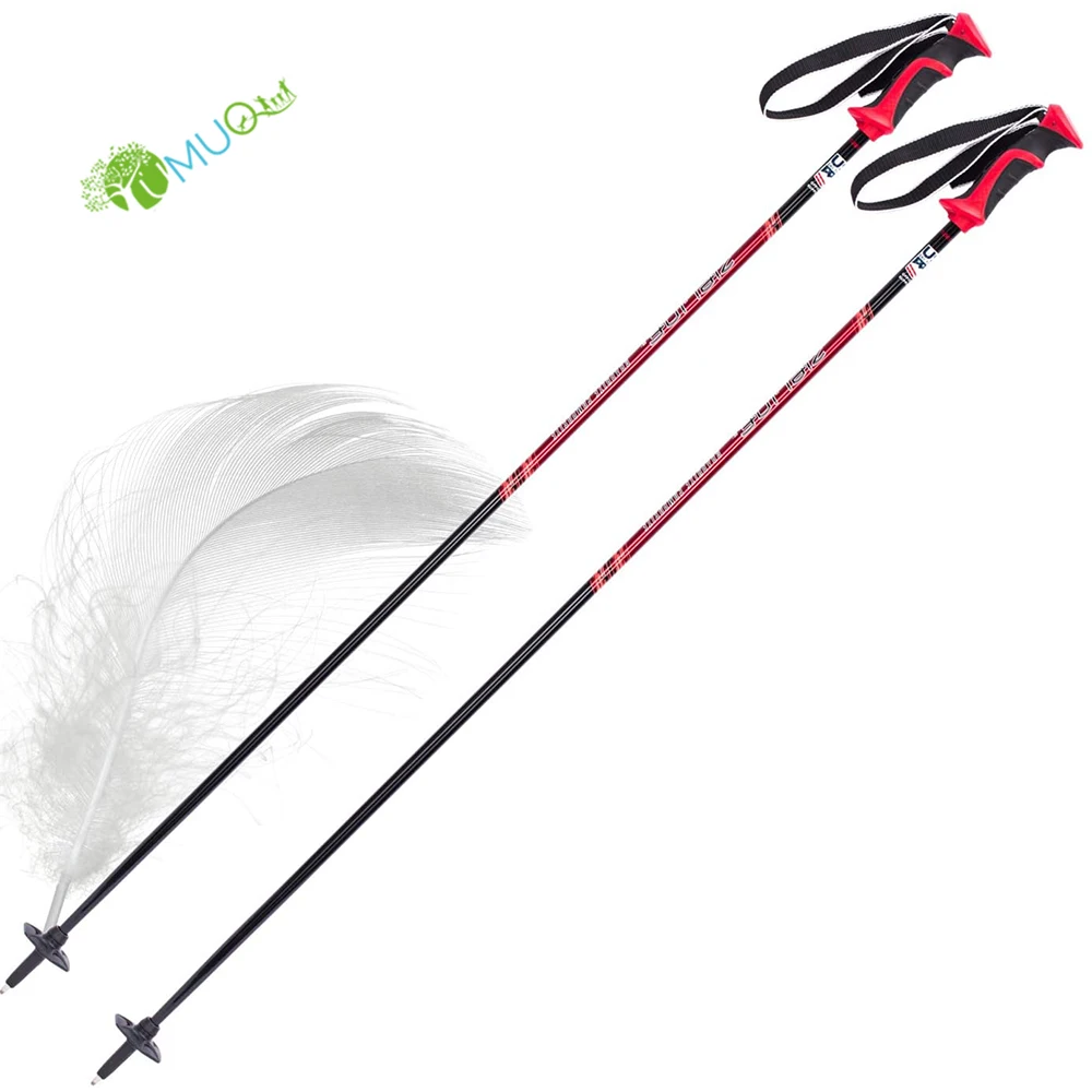 YumuQ Customized Lightweight Graphite Carbon Ski Poles for Outdoor Skiing, Snowshoeing, Snowboarding, Roller Skiing