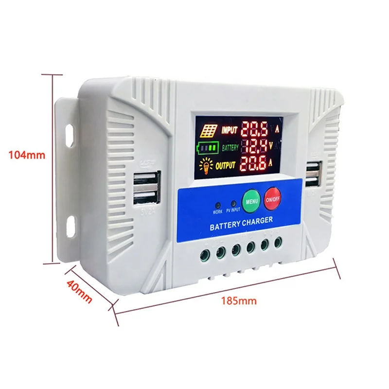 Factory Automatic Solar Charge Controller PWM 10A-60A Charger Regulator 12V 24V 36V 48V Lighting Control Application System